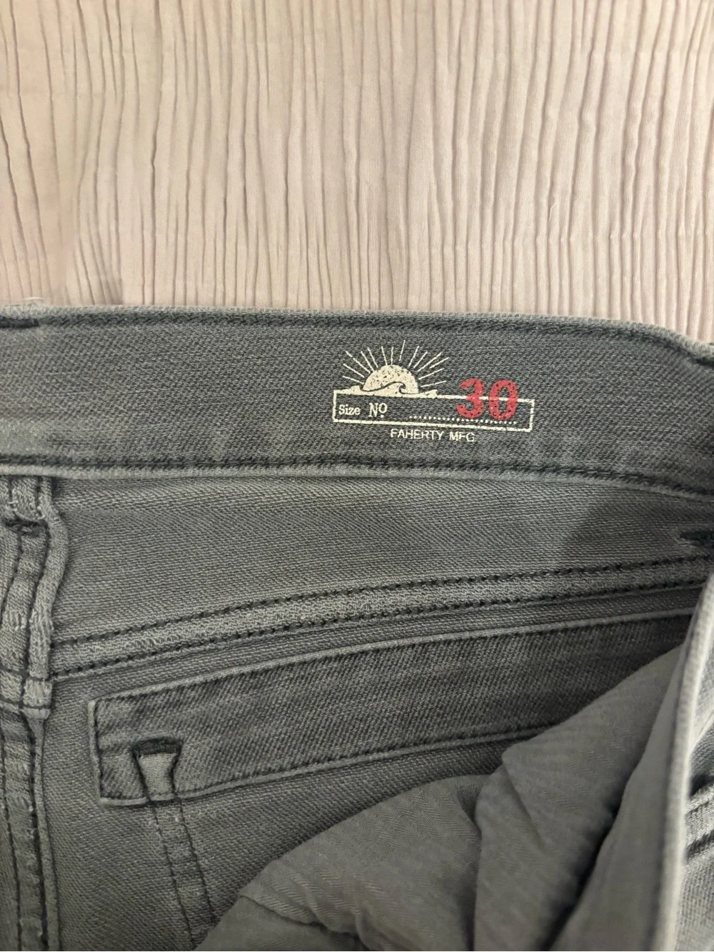 Faherty Brand Men’s Gray 5 Pocket Stretch Pants Size 30 Casual Premium